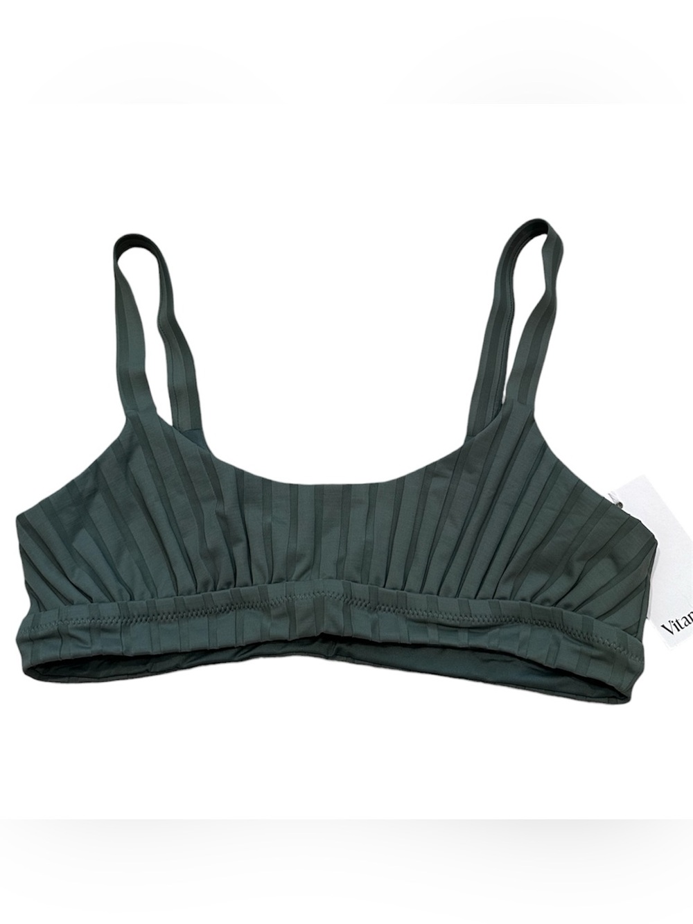 Vitamin A Swim Bikini Top Size Large NWT Green